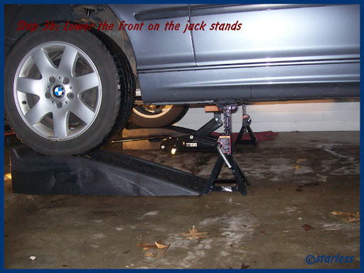 Jacking Up The Car And Putting It On 4 Jack Stands